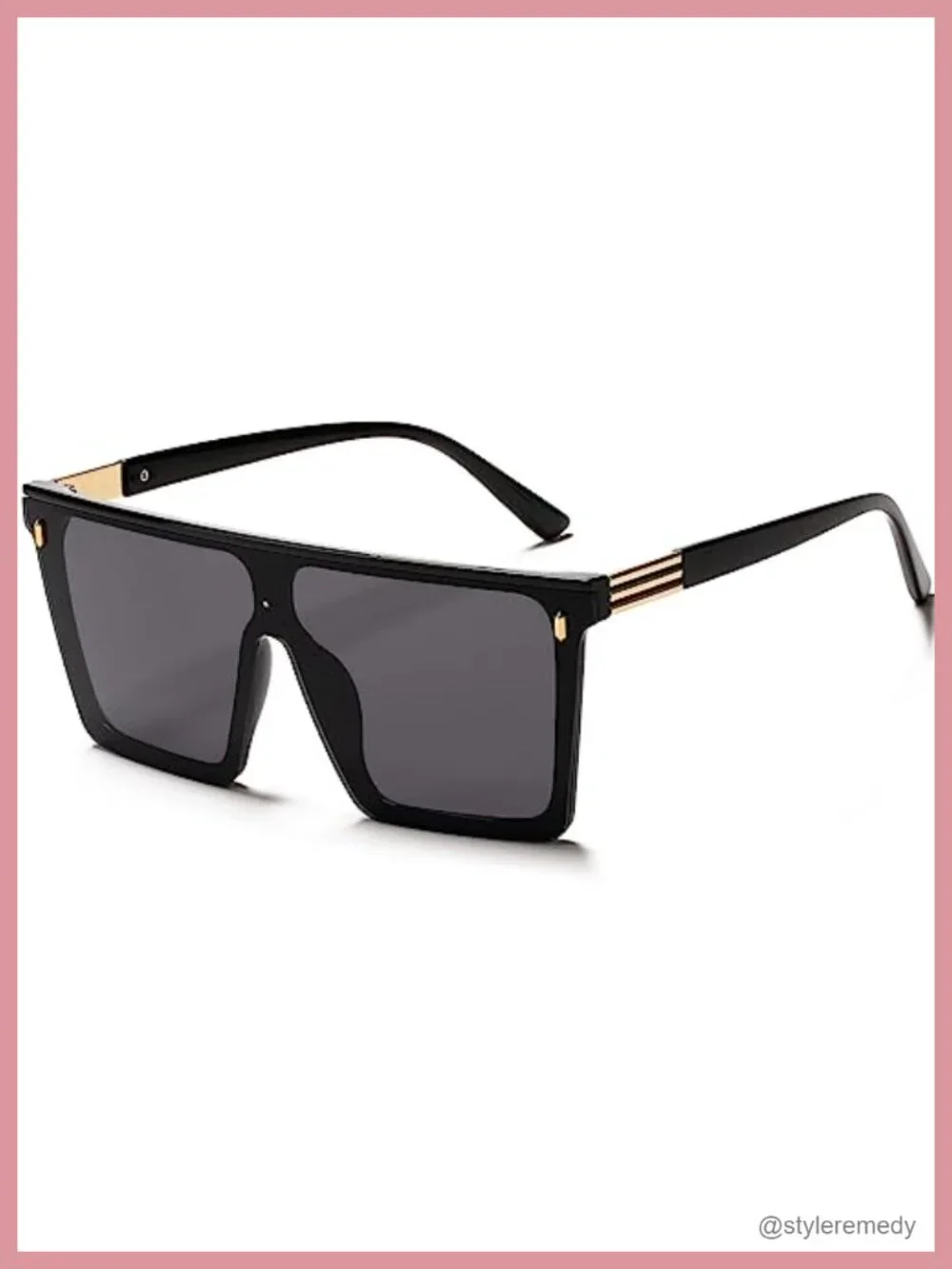 Oversized Square Sunglasses Flat Top Trendy UV400 Protection